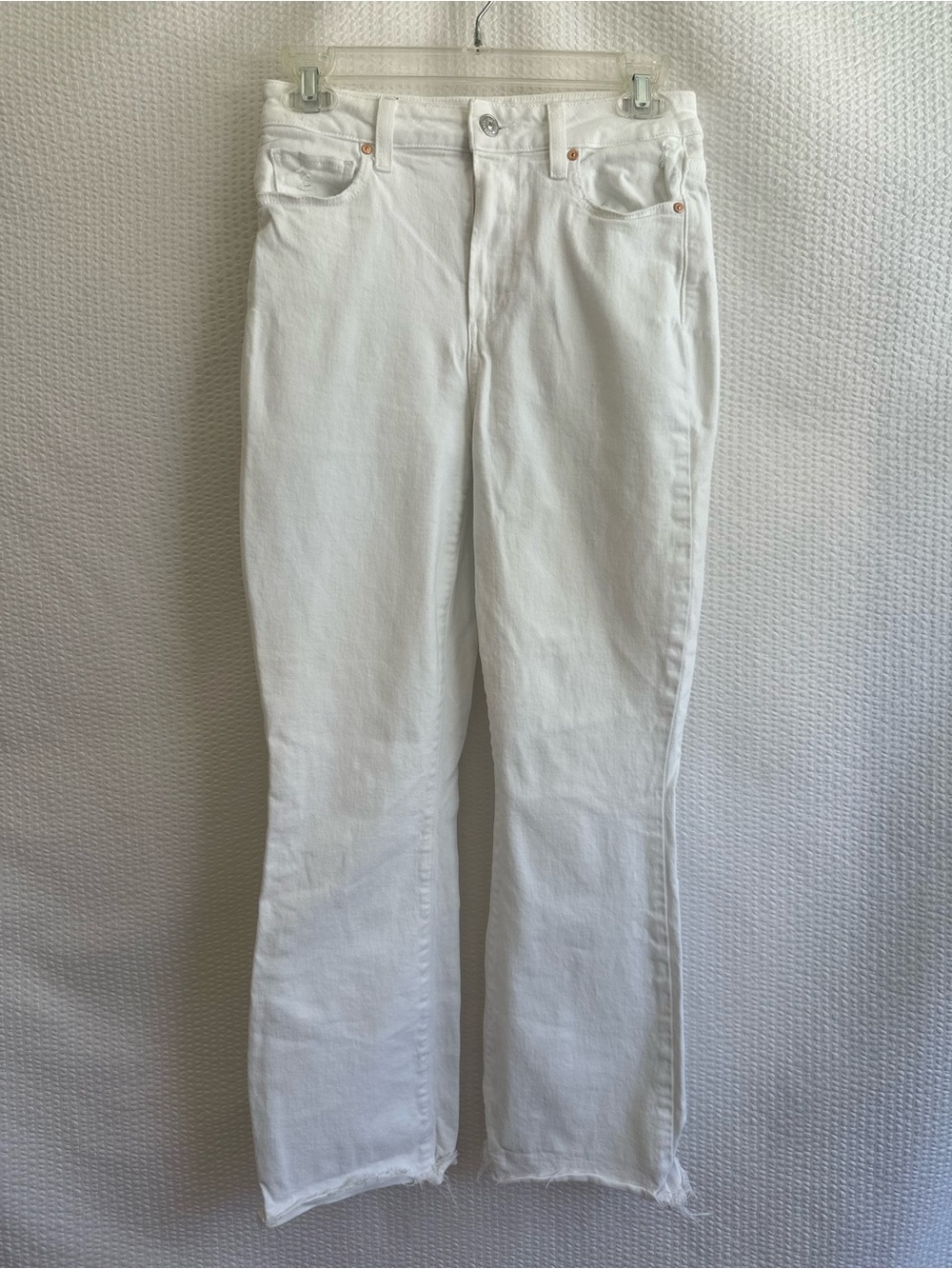 PAIGE Claudine Lived In Crisp White Surfside High Rise Straight Leg Jeans 26